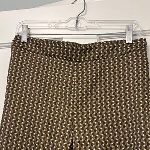 Banana Republic Factory Geometric Wide Leg Pants - Brown/Cream/Black